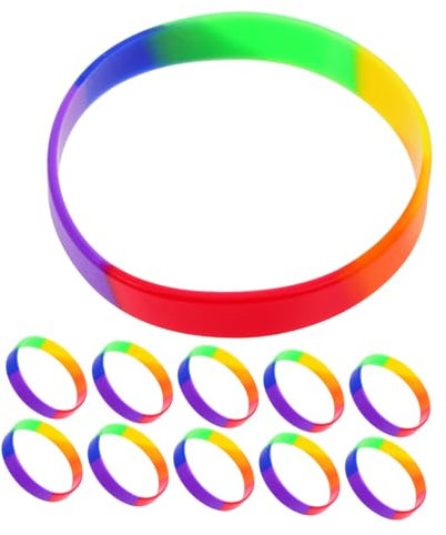 UPKOCH 20pezzi Bracciale Pride in Silicone Bracciali Colorati Per Eventi Bracciali Orgoglio Per Ragazzo e Adulti