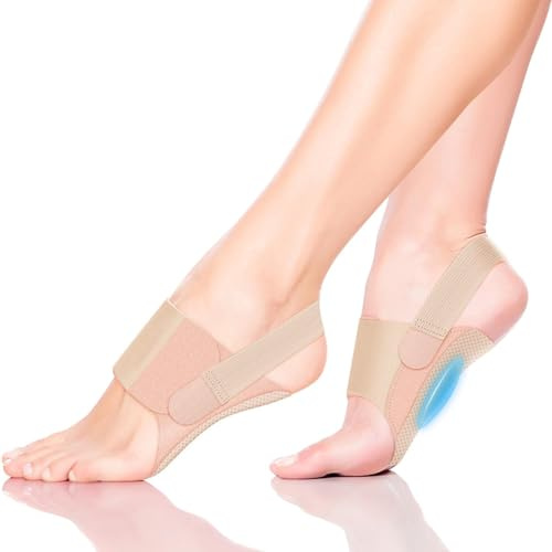 Ldafava Arch Support Brace para fascitis plantar alivia el dolor del pie bandas ajustables almohadillas de silicona mangas de soporte ortespal (talla única)