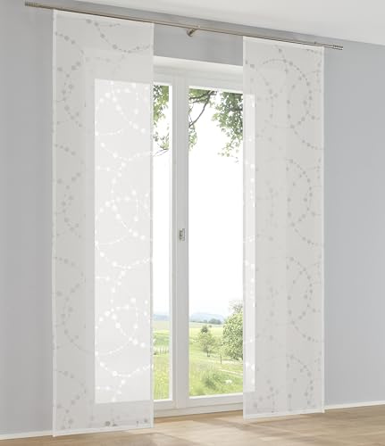 Kutti Schiebegardine Cadena Kreise Ausbrenner, 60 x 225 cm | Schiebevorhang, Raumtrenner, Mit Paneelwagen, 1 Stück