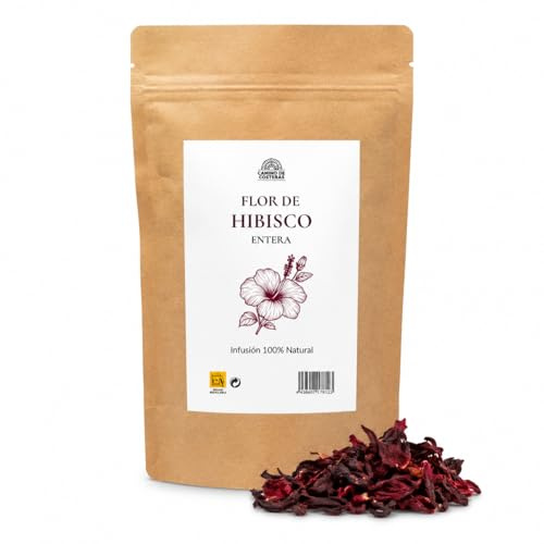 Flor de Hibisco Entera 200g | Hibiscus Sabdariffa | Té de Hibisco para Infusión | Flor Jamaica Natural | Ideal para Bebidas Frías y Calientes
