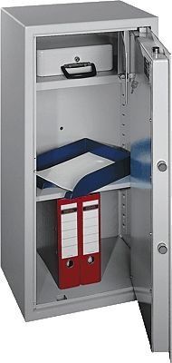 FORMAT Geschäftstresor AS 1000 grau 86 kg 484x961x301, 140 l | Aktentresor mit Innentresor, leichter Brandschutz für Dokumente, für 15 DIN A4 Ordner, 961 × 484 × 301 mm