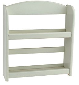Apollo 3475 Spice Rack 2-tier CREAM, Wood, 24.5x27x7 | Hevea Wood, Wall Mounted or Standing, Fits 10 Spice Jars, 24.5x27x7cm, Cream