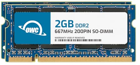 OWC Memoria RAM SO-DIMM PC5300 DDR2 de 4 GB (2 x 2 GB) Compatible con MacBook, MacBook Pro, iMac, Mac Mini Core 2 Duo Modelos (OWC5300DDR2S4GP)