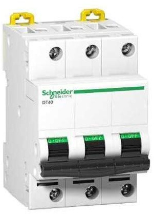 disjoncteur - schneider dt40n - 3 phases - 10 ampères - courbe d - schneider electric a9n21395