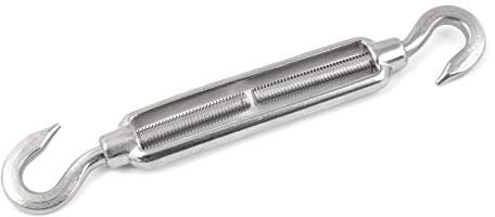 50 stück Spannschloss M4 Haken/Haken | Edelstahl AISI 316, V4A 1.4401 | Seilspanner für Drahtseil Spanner Stahlseil Draht zubehör für Seilwerk | [ DQ-PP ]