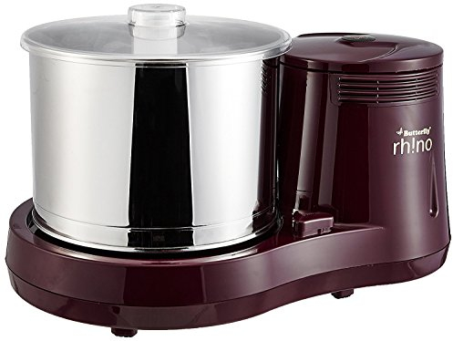 Butterfly Rhino 2-Litre Table Top Wet Grinder (Cherry) Wet Grinder - Rice Grinder - Dhall Grinder - Grains Grinder