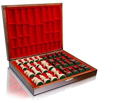 Staunton Chess Pieces NO.5 in Luxus Box | Master of Chess | Gewichtete nur Schachfiguren Holz - Handgemachtes Championship Chess Set Ohne Schach Brett