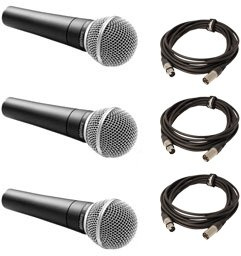 Shure - Pack de 3 x 58 micro canto cardioide dinámico + cables xlr xlr 5m