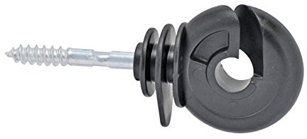 VOSS.farming 50x Ringisolator Classic, Kunststoff, schwarz, für Draht, Litze, Seil, Kordel, Band, bis 12mm Durchmesser, Anfangs-, Strecken- und Eckisolator