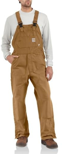 Carhartt Men's Flame Resistant Duck Bib Overall - brown - 42W x 32L
