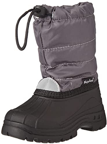 Playshoes Unisex Kinder Winter-Bootie Gefütterte Winterstiefel mit warmen Innenfutter, Farbe: Grau, Größe: 22/23, wasserabweisendes Material, 193005-33-22/23