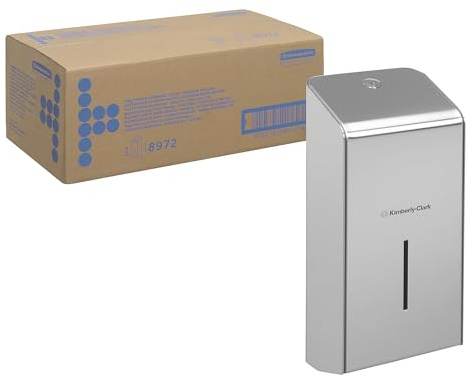 Kimberly-Clark Professional, 8972, Spender für Einzelblatt-Toilettenpapier, Edelstahl, 1 x 1 Spender