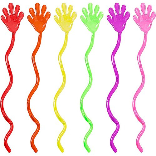 German Trendseller® - 6 x Sticky Klatschhand für Kinder NEU ┃ Kindergeburtstag ┃ Glibber & Stretchy ┃ Mitgebsel ┃ 6 Stück