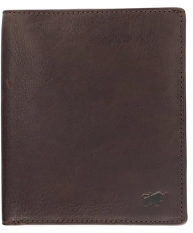 BRAUN BÜFFEL - Herren RFID Geldbörse Hochformat Arezzo - 11 Kartenfächer aus echtem Rindleder Schlichtes Design - Edles Braun