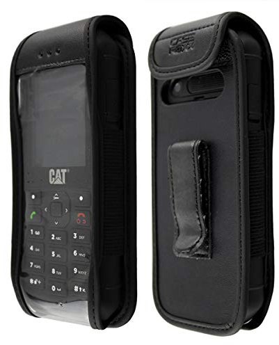 caseroxx Ledertasche für Cat B26 | Hochwertige Tasche mit Gürtelclip zum sicheren Tragen am Gürtel, aus Echtleder