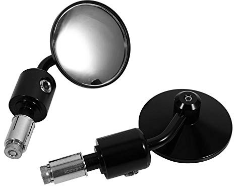 Rétroviseur Arrière De Moto De 7/8 Po, 1 Paire De Rétroviseurs De Bout De Barre De Guidon Rond Rétroviseur LatéRal De Moto