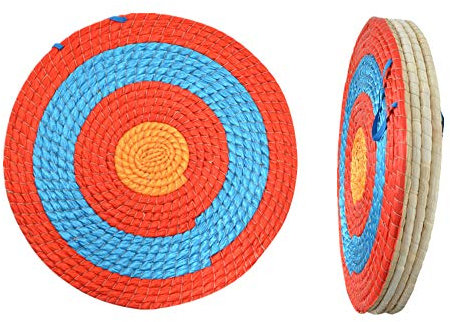 SHARROW Traditionelles handgemachtes Stroh Rundbogen Zielscheibe Bogenschießen Ziel Schießbogen Zielfläche, Pfeile für Recurve Compound Bow Shooting Practice, 1-6 Schicht Optional (2 Schichten)