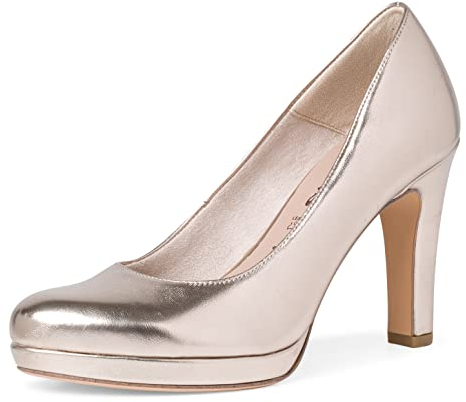 Tamaris Damen Klassische Pumps, Frauen Absatzschuhe,TOUCHit-Fußbett,Absatzschuhe,high Heels,Heels,hochhackige Schuhe,Light Gold,41 EU