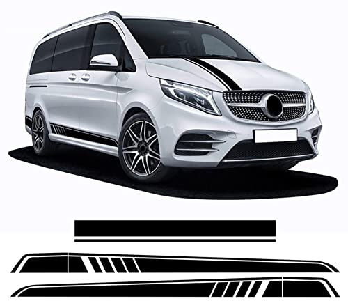 3 Stück Tür Seitenstreifen Rock Aufkleber Motorhaube Aufkleber,Für Mercedes Benz V-Klasse W447 Vito Viano 2014-heute AMG,Seitenschweller Aufkleber