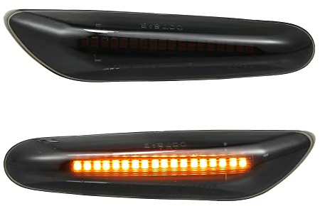 X AUTOHAUX Full LED Side Turn Signals for BMW 1 3 5 Series E36 E46 E60 E87 E90 E92 X1 X3 63133418447 63133418448 Fender Side Marker Amber Light Assemblies Front Flowing LED Lamps Lights 2pcs