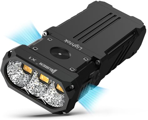WUBEN X1 LED Taschenlampe 12000 Lumen, Extrem Helle TYPE C Wiederaufladbare EDC, 3 XHP 70.2 6000K Mit Holster, 7 Licht Modi Kühlung, Für Wandern Erkundung Camping Notfall