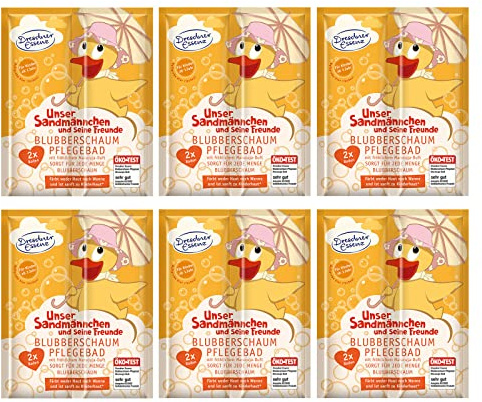 6er Pack Dresdner Essenz Pflegebad Sandmännchen Maracuja-Duft 6 x 60 g Badezusatz vegan