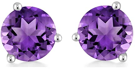 Bellitia Jewelry Pendientes/Aretes de Plata de Ley 925 Pendientes de Botón para Mujeres Chicas, Pendientes de Tuerca con Piedra de Nacimiento, Pendientes Pequeños Antialérgicos Joyas Mujer