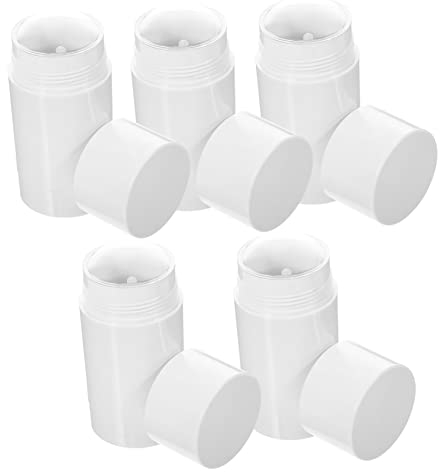 PLAFOPE 5pcs Mini Perfume Refill Bottles Lip Balm Tubes Push-up Dispenser Aroma Containers for Travel Reusable Cosmetic Dispensers