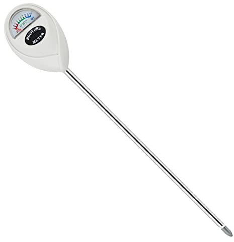 Censinda Soil Moisture Meter, Long Probe Soil Moisture Monitor for House Plants, Soil Hygrometer Moisture Sensor for Indoor & Outdoor, Garden, Farm, Lawn Plant Care, No Battery Needed(White)