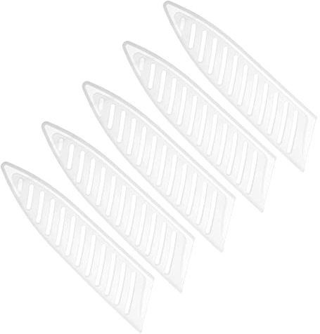 PATIKIL PP Sicurezza Coltello Copertura Manicotti per 5 Ceramica Coltello, 5pz Coltelli Bordo Protezione Lama Protezione Universale Coltello Fodero per Cucina, Bianco