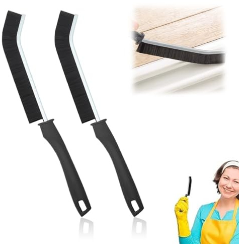 XOUDKE 2pcs Cepillo de Limpieza de hendiduras, Cepillo para Limpieza de Juntas, Cepillo de Limpieza con diseño de Mango, Cepillo para Detalles, Cepillo de Limpieza de rieles de Ventana para duchas