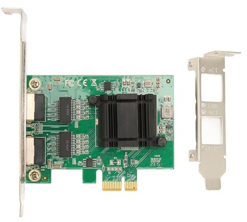 Adaptador de Red PCIe, TXA108 82571 10/100/1000Mbps Gigabit Ethernet Tarjeta de Red PCI Express PCI-E Tarjeta de Red LAN Gigabit RJ45 de Doble Puerto para PC de Escritorio