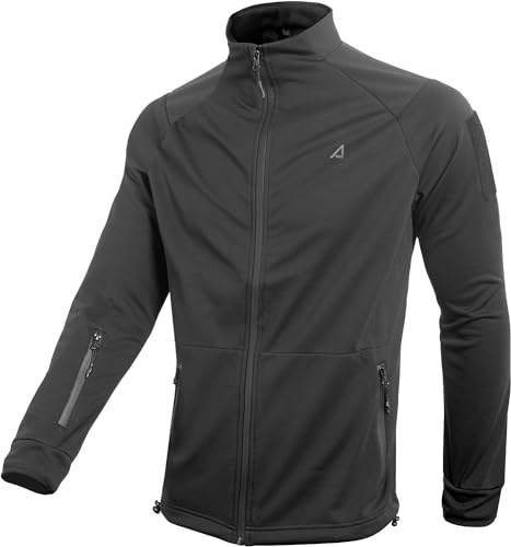 ACE Schakal Giacca softshell Slim Fit - Giacca outdoor per ciclismo, escursionismo e trekking - robusta e sportiva - Nero - L