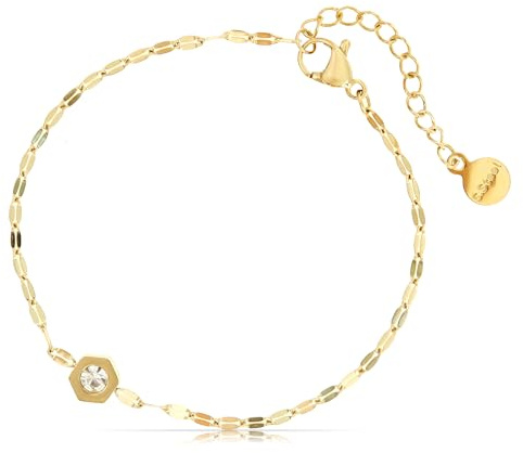 Made by Nami Bracciale da Donna in Oro in Acciaio Inox 16 cm + 4 cm Bracciale Regalo per Donne Gioielli Impermeabili, Acciaio Inossidabile