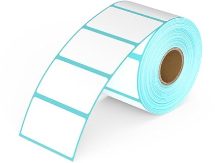 1000 Stück Etiketten Selbstklebend Haushaltsetiketten Klebeetiketten Rolle 57 mm x 32 mm für Barcode Tiefkühletiketten Aufkleber Weiß für Büro Küche Vorratsboxe