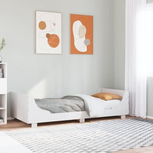 Juroupi Massivholzbett ohne Matratze Weiß 100x200 cm Holz Bett Massivholzbett Bed Frame Bettgestell Bett Holz Kiefernholz - 850774