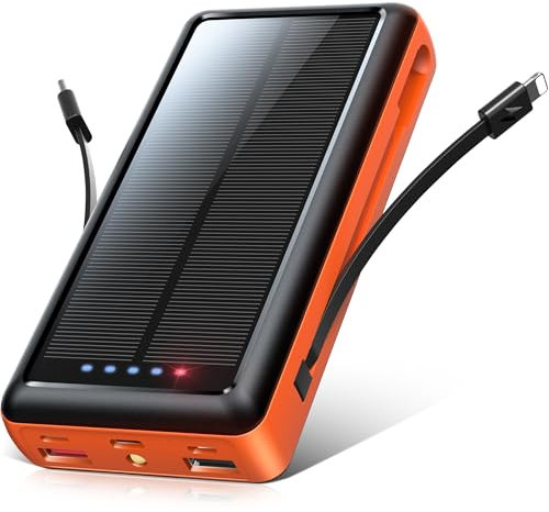 56800mAh &65W Portable Power Bank Fast Charging Battery Pack, 7 Charging Ports USB-C Phone Charger, Outdoor Solar Charger with LED Display&Flashlight, for Samsung/iPhone/Tablets