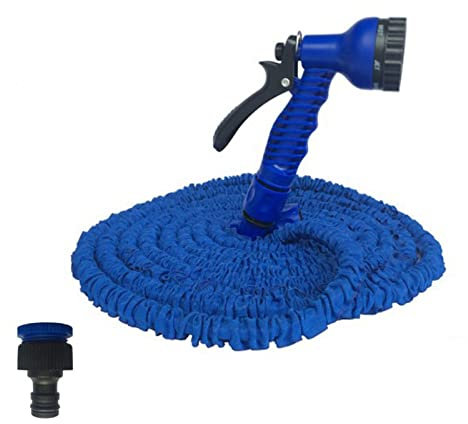Magic Flexibler Wasserschlauch, 6,5 cm, 75 m, erweiterbarer Gartenschlauch mit Sprühdüse für Autowäsche, leichter Kunststoffschlauch zur Bewässerung (grün, 22,9 m)