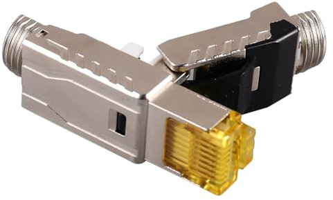 UKCOCO Cat8 Shielded Rj45 Pass Through Connector, Tool-free Ethernet Network Cable Plug, Dustproof Modular Plug for High-speed Internet Lan Network Installation