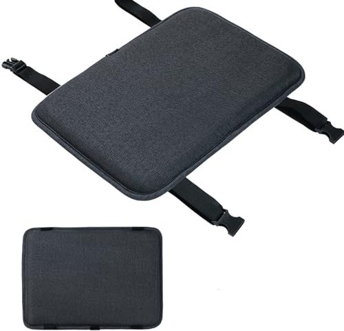 JEIMALEN Rectangle Bench Stool Cushion Saddle Stool Pads Double Sided Usable Bar Stool Cushion with with Buckle Strap Ties Breathable Seat Cushion Cover for School (Deep Grey, 13.8x9.8x1.2 in)