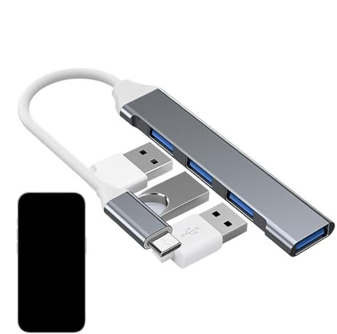 Hub USB, splitter dati multiuso a 4 porte, adattatore USB portatile, estensore splitter hub USB 3.0, espansore multiporta per laptop, audio, stampante, controller di gioco