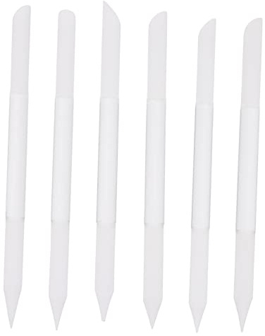 Ipetboom Glas Nagelfeile 6 Stück Manikürefeilen für Natur und Acrylnägel Rutschfeste Kristallfeile zum Formen und Glätten Weiß