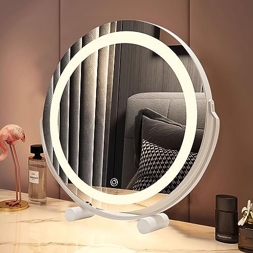 Specchio da toeletta a LED ricaricabile con touch screen con 3 modalità di illuminazione per una bellezza e una toilette precise