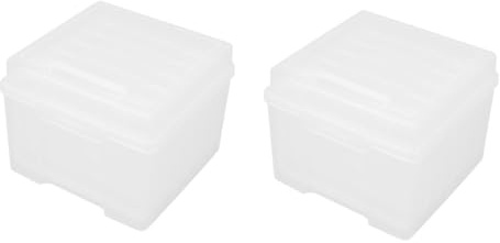 Tofficu 2 Pièces boîte de rangement de photos Organisation avec Photographie pour en mouvement conteneur de stockage de photos Porte-photo organisateur de photos mini étui photo Plastique
