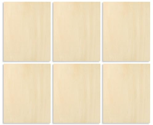 Basswood Sheet – 6 plywoodblad 3 mm oavslutade kvadratiska blad lasermaterial plywoodbrädor lasergravyr tomma träbrädor laserskärning och CNC-skärpåse, plywood, basbräda