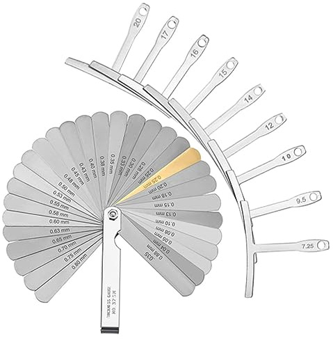 Didiseaon Strumenti per Liuteria Chitarra, Misuratore Curvatura e Misuratore Spessori, in Acciaio Inox, per Riparazioni e Regolazione
