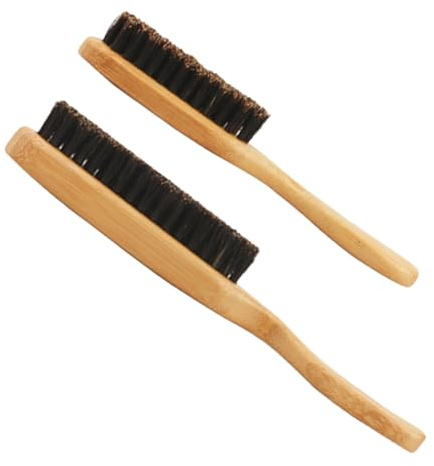 jojofuny 2 Stück-pack Bartreinigungsbürste mit Borsten aus Bambus und Nylon für Herren zum Reinigen von Hals und Zerkleinertem Haar im Friseursalon und Hause