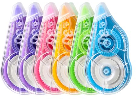 YAZWUR 6 Stück Mini Korrekturroller Maus Korrekturband Set mit Schutzkappe Schreibwaren für Schüler Lehrer Büro Zuhause (9 mm x 45 m)