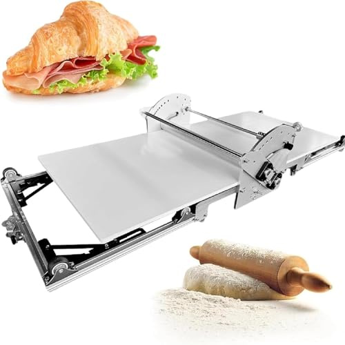 CGLYYDS Sfogliatrice elettrica Commerciale, Macchina sfogliatrice elettrica a Spessore Regolabile, Acciaio Inox, Macchina sfogliatrice da Tavolo per Croissant, Fondente, Pizza e Pasta sfoglia