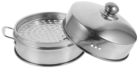 VERDANVERSE Vaporera de Cocina de Aleación de Aluminio Tapa Metálica, Cesta de Vapor de 20 Cm, Resistente al Calor, Práctica para Dim Sum, Dumplings y Bollos al Vapor, Utensilios Domésticos